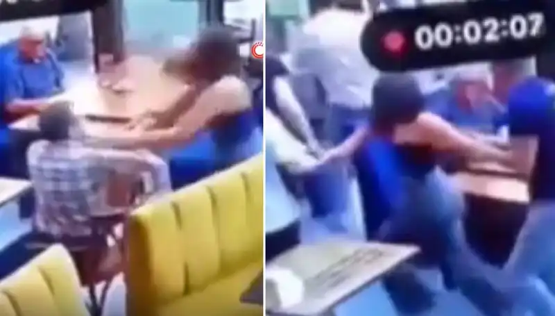 Garsona Tokat Atan Müşteri, Kendi Kendine Dayağın Kurbanı Oldu!